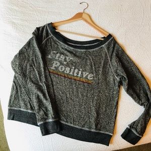New! Retro Cropped boat neck sweatshirt XL